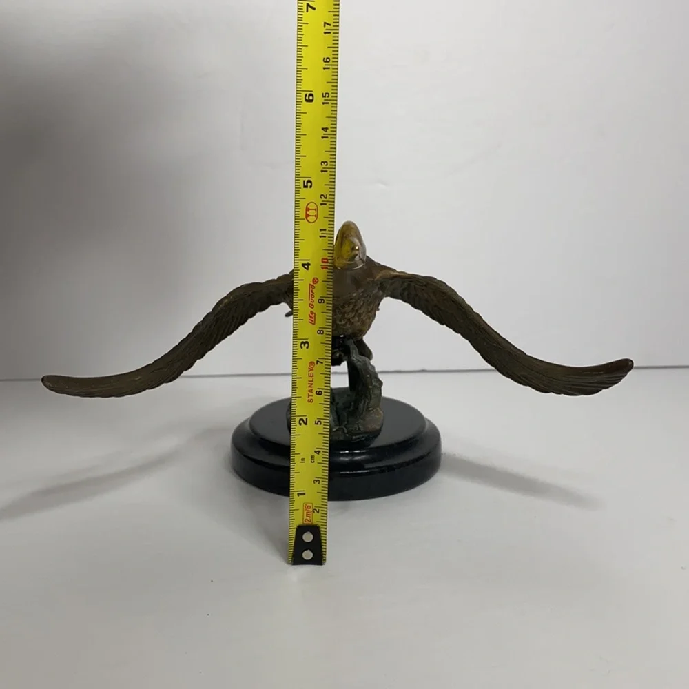 Vintage Brass Flying Goose on Pedestal Mid-century Modern Office Library Decor
